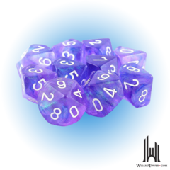 Borealis - Polyhedral Ten d10 Set - Purple / White Luminary